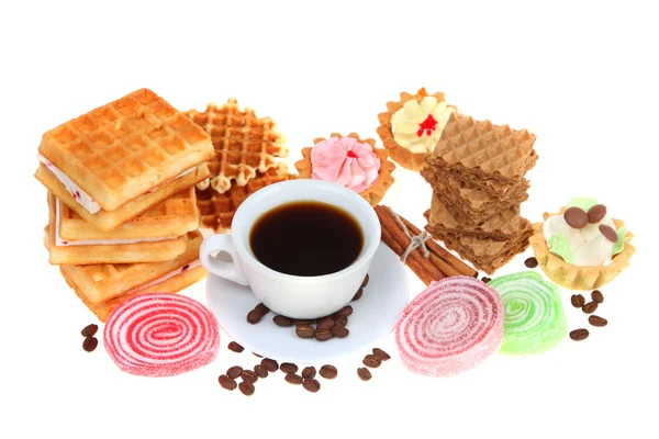 Coffee and waffles — Stock Photo, Image