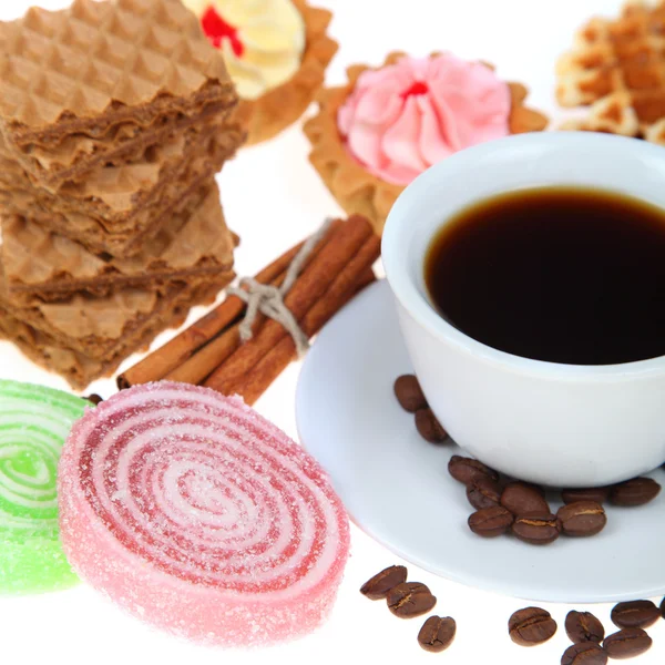 Kaffee und Waffeln — Stockfoto