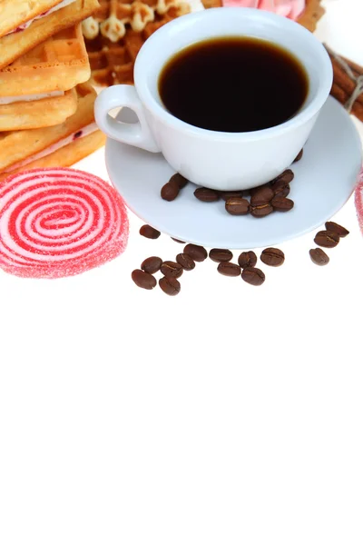 Kaffee und Waffeln — Stockfoto