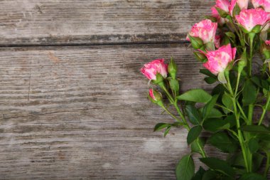 Bir buket pembe gül.