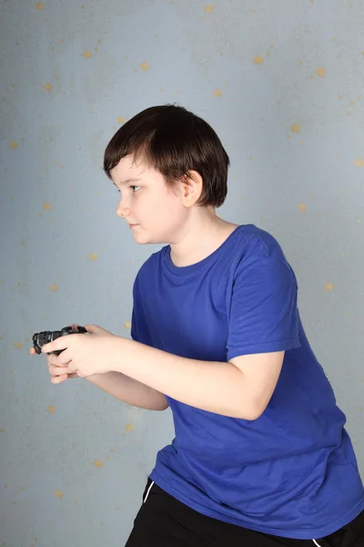 Fiú a joystick, számítógépes játék — Stock Fotó
