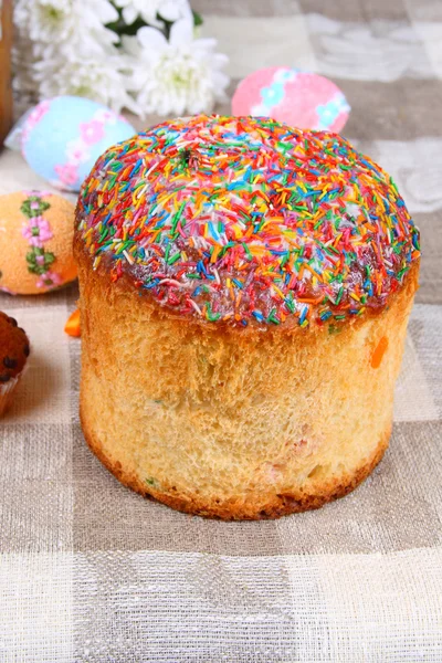 Composición de Pascua en una servilleta de lino — Foto de Stock