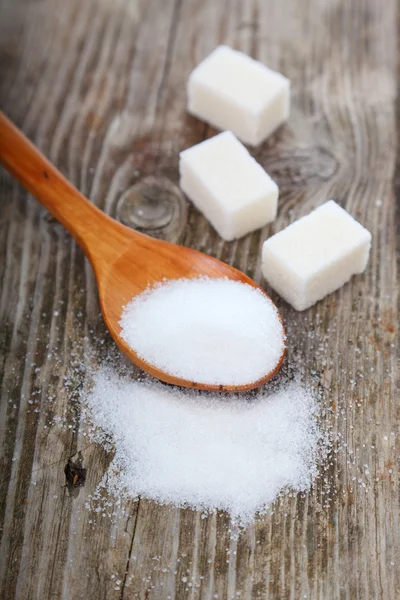 Zucchero in un cucchiaio — Foto Stock