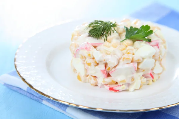 Salad from crab sticks with corn — Stock Photo, Image