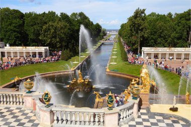  Grand Pertergof Palace.Saint-Petersburg, Rusya çağlayan