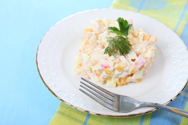 Salad from crab sticks with corn — Stock Photo, Image