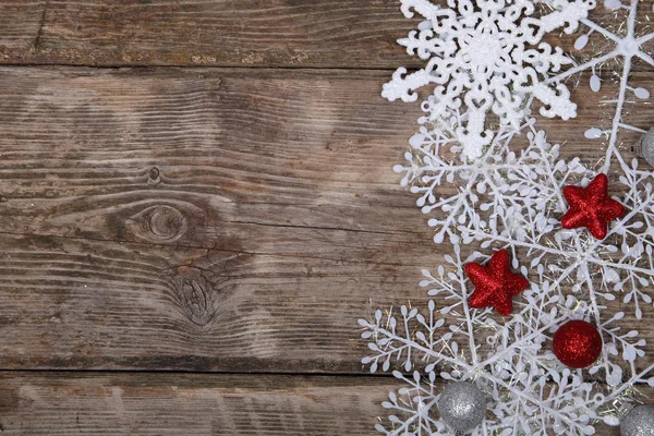 Fronteira de flocos de neve e decoração de Natal — Fotografia de Stock