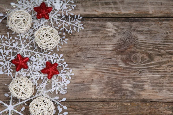 Frontera de copos de nieve y decoración navideña — Foto de Stock