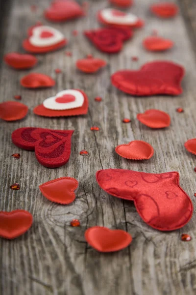 Hearts on a wooden background. — Stock Photo, Image