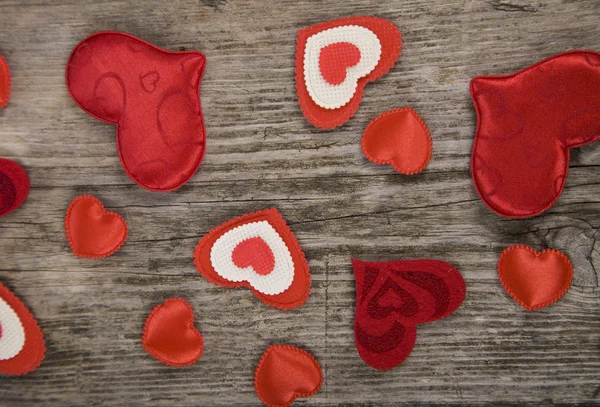 Hearts on a wooden background. — Stock Photo, Image