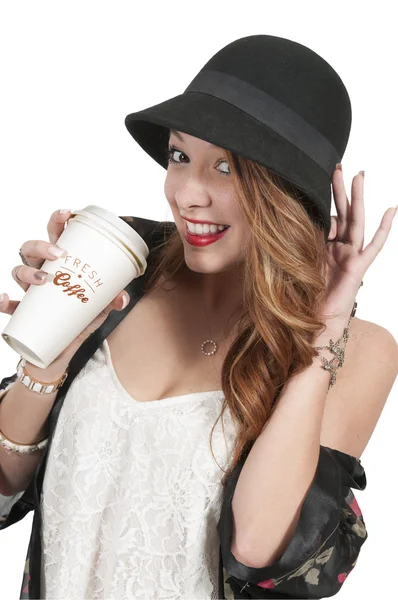 Woman Drinking Coffee — Stock Photo, Image