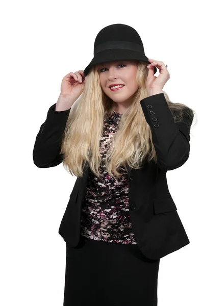 Mujer usando sombrero — Foto de Stock