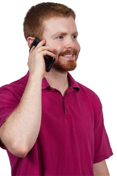 Man op een mobiele telefoon — Stockfoto