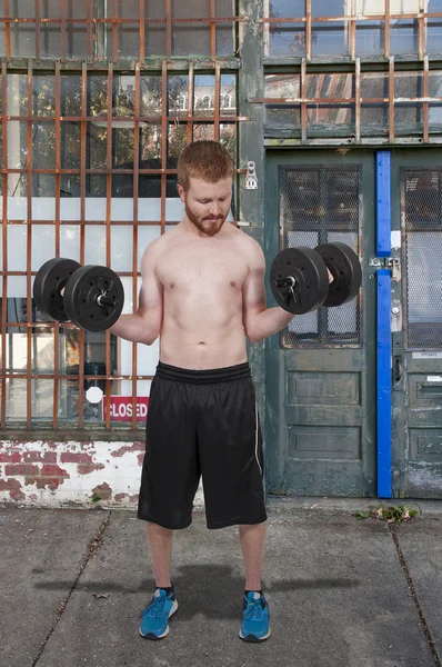 Man Lifting Weight — Stock Photo, Image