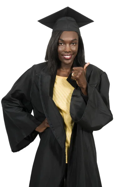 Mujer Graduada en sus túnicas — Foto de Stock