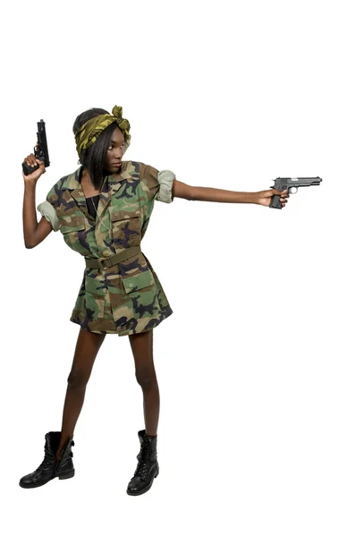 Jovem Soldado Mulher — Fotografia de Stock