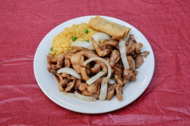 Teriyaki tavuğu olarak bilinen lezzetli Asya mutfağı.