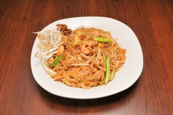 Pyszne Dania Kuchni Azjatyckiej Znany Jako Pad Thai — Zdjęcie stockowe