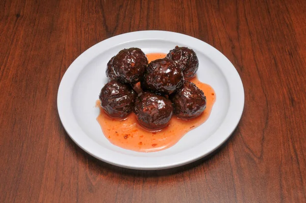 Authentic Italian Cuisine Known Spicy Meatball — Fotografia de Stock