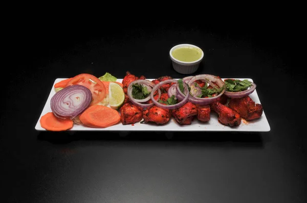 Delicioso Plato Indoiano Conocido Mejor Como Pollo Tikka —  Fotos de Stock