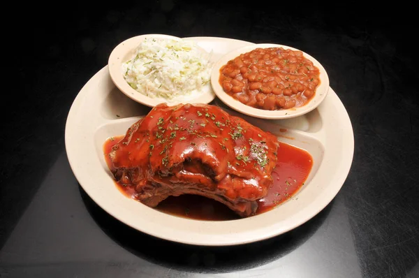 Leckere Amerikanische Küche Bekannt Als Barbecue Ribs — Stockfoto