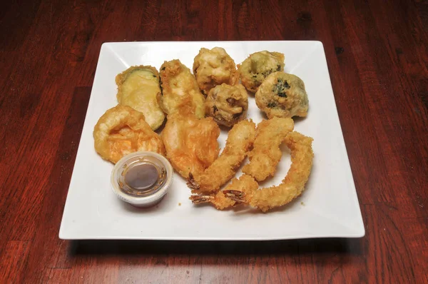 Cocina China Tradicional Auténtica Conocida Como Tempura Camarones Verduras —  Fotos de Stock