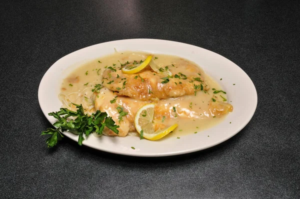 Delicious French Dish Known Chicken Francese — Stock Photo, Image