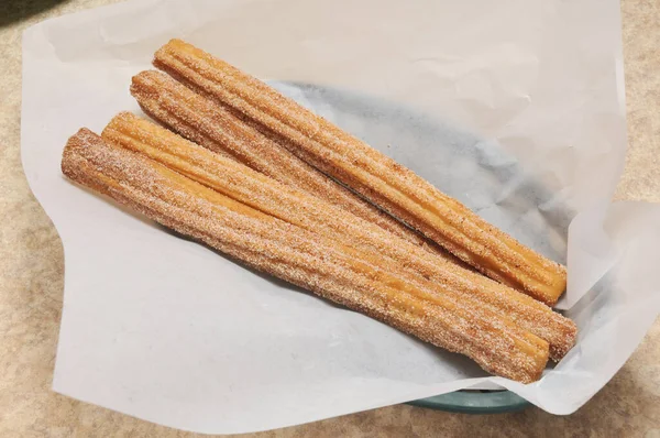 Delicioso Prato Mexicano Conhecido Como Churros — Fotografia de Stock