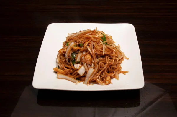 Prato Chinês Delicioso Conhecido Como Mien Noodles — Fotografia de Stock