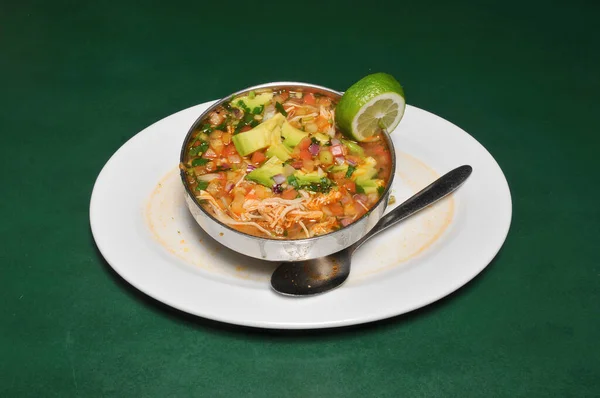 Delicioso Plato Internacional Conocido Como Sopa Pollo — Foto de Stock