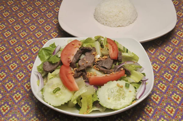 Prato Delicioso Conhecido Como Carne Salada Carne Tailandesa — Fotografia de Stock