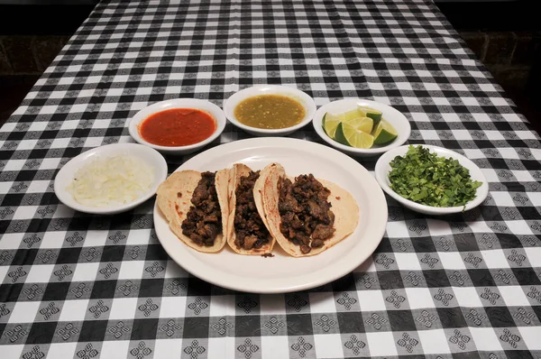 Auténtica Cocina Mexicana Tex Mex Conocida Como Tacos Carne — Foto de Stock