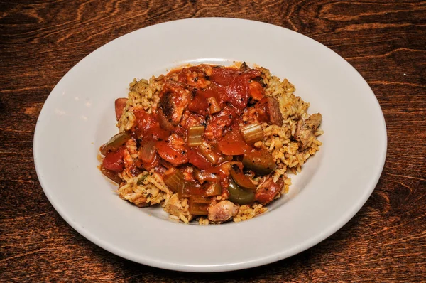 Deliciosa Cocina Cajún Mejor Conocida Como Jambalaya — Foto de Stock