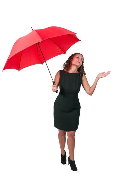 Mulher segurando guarda-chuva — Fotografia de Stock