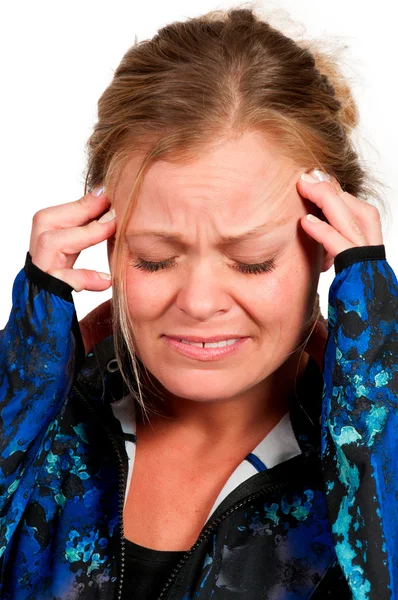 Woman with Headache — Stock Photo, Image