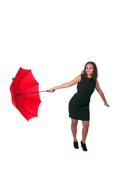 Frau mit Regenschirm — Stockfoto