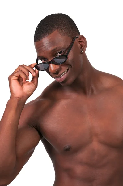 Okulary przeciwsłoneczne czarny człowiek — Zdjęcie stockowe