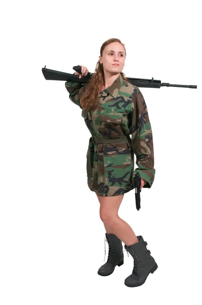 Mujer soldado — Foto de Stock