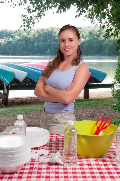 Woman Picnic — Stock Photo, Image