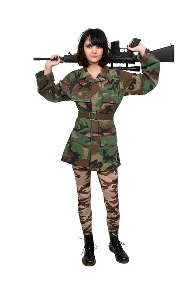 Voják žena — Stock fotografie