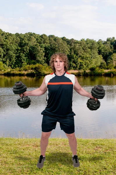 Man tillen gewicht — Stockfoto