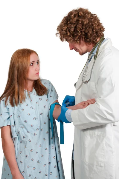 Doctor giving a shot — Stock Photo, Image