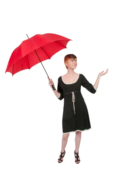 Frau mit Regenschirm — Stockfoto