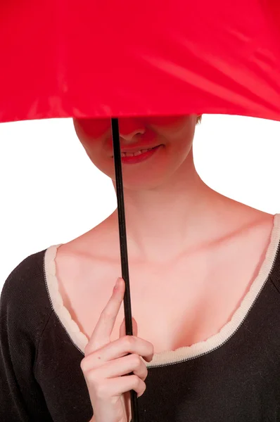 Mulher segurando guarda-chuva — Fotografia de Stock