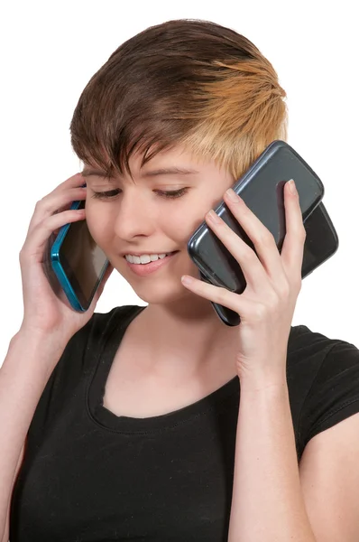 Vrouw aan de telefoon — Stockfoto