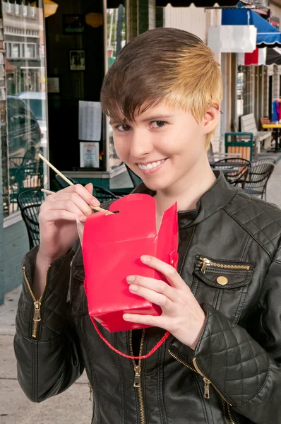 Woman Eating — Stock Photo, Image