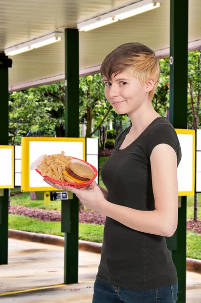 Vrouw serveerster — Stockfoto