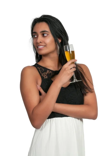 Vrouw champagne — Stockfoto