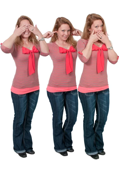 See no evil hear no evil speak no evil no evil — Stock Photo, Image