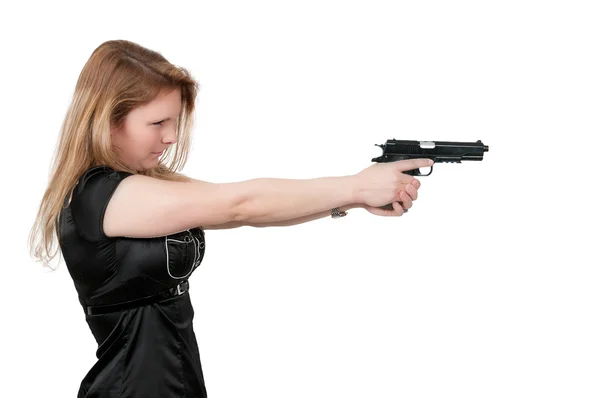 Donna con pistola — Foto Stock